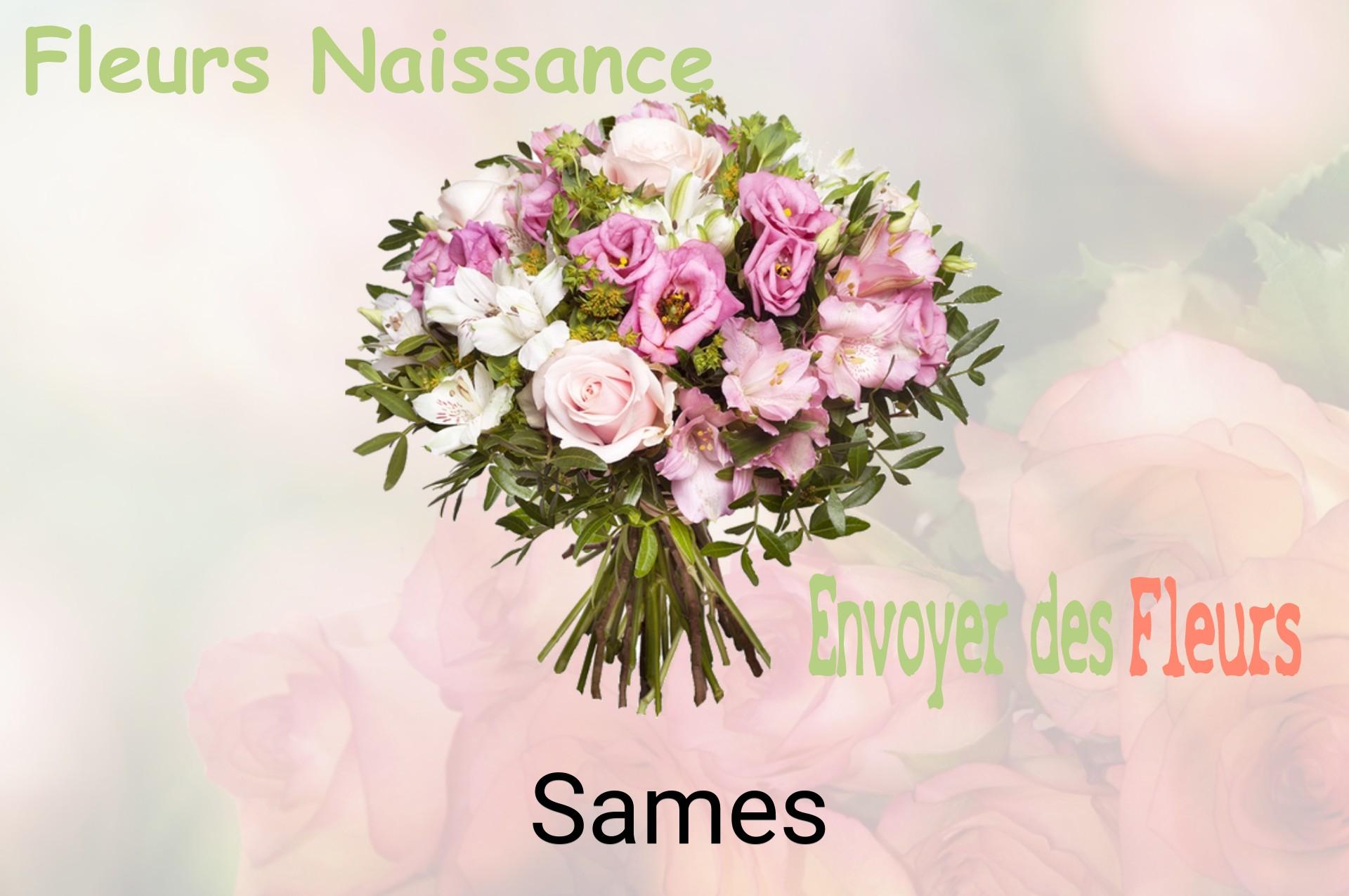 Bouquet de fleurs de naissance livré à Sames